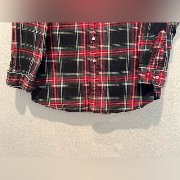 Vintage L.L. Bean Cotton Flannel Shirt Red Tartan Plaid Men’s Button Front L - Picture 4 of 7